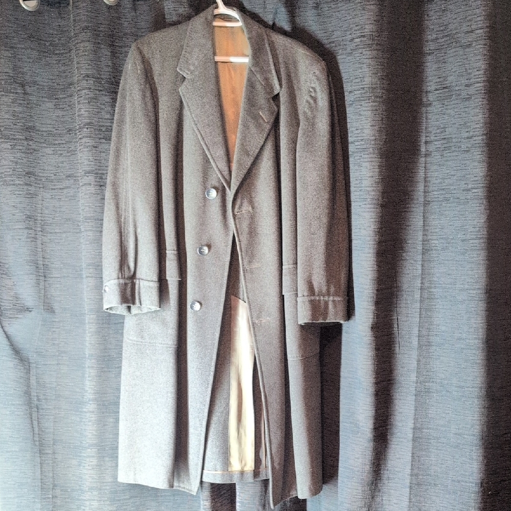 Classic Gray Cashmere Men's Overcoat